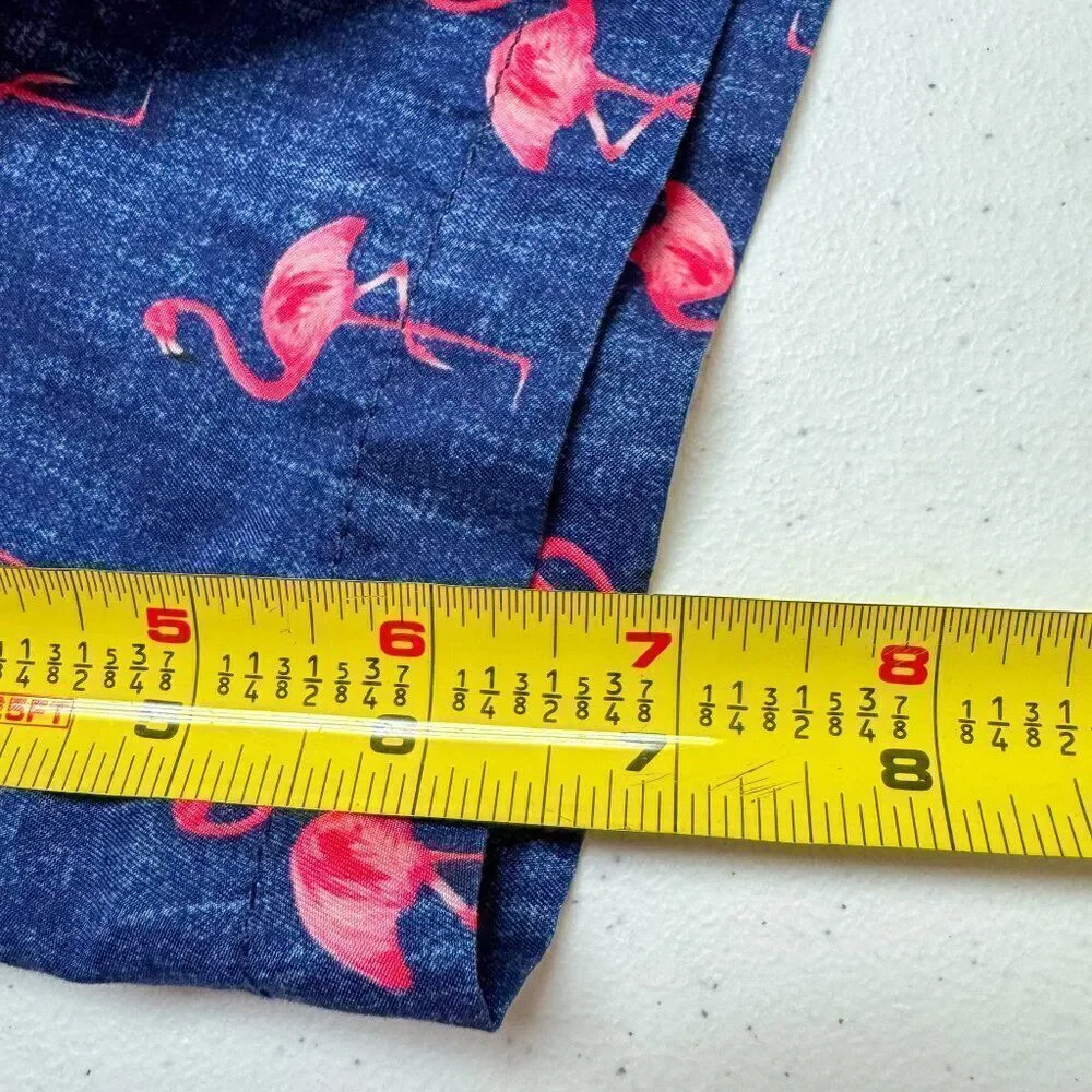 Trunks Flamingo Swim Shorts Mens Large Blue Pink Casual Swim Beach Pool QuickDry